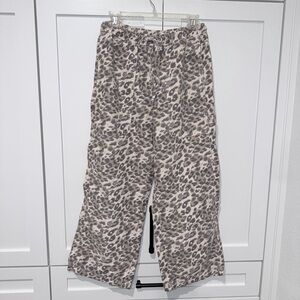 Leopard Print drawstring cargo pants